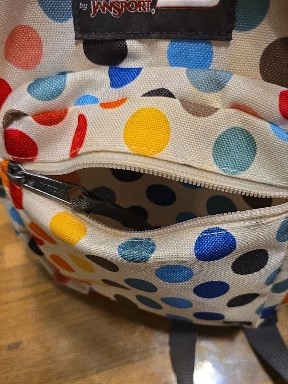 Polka Dot Cream Multicolor Backpack
